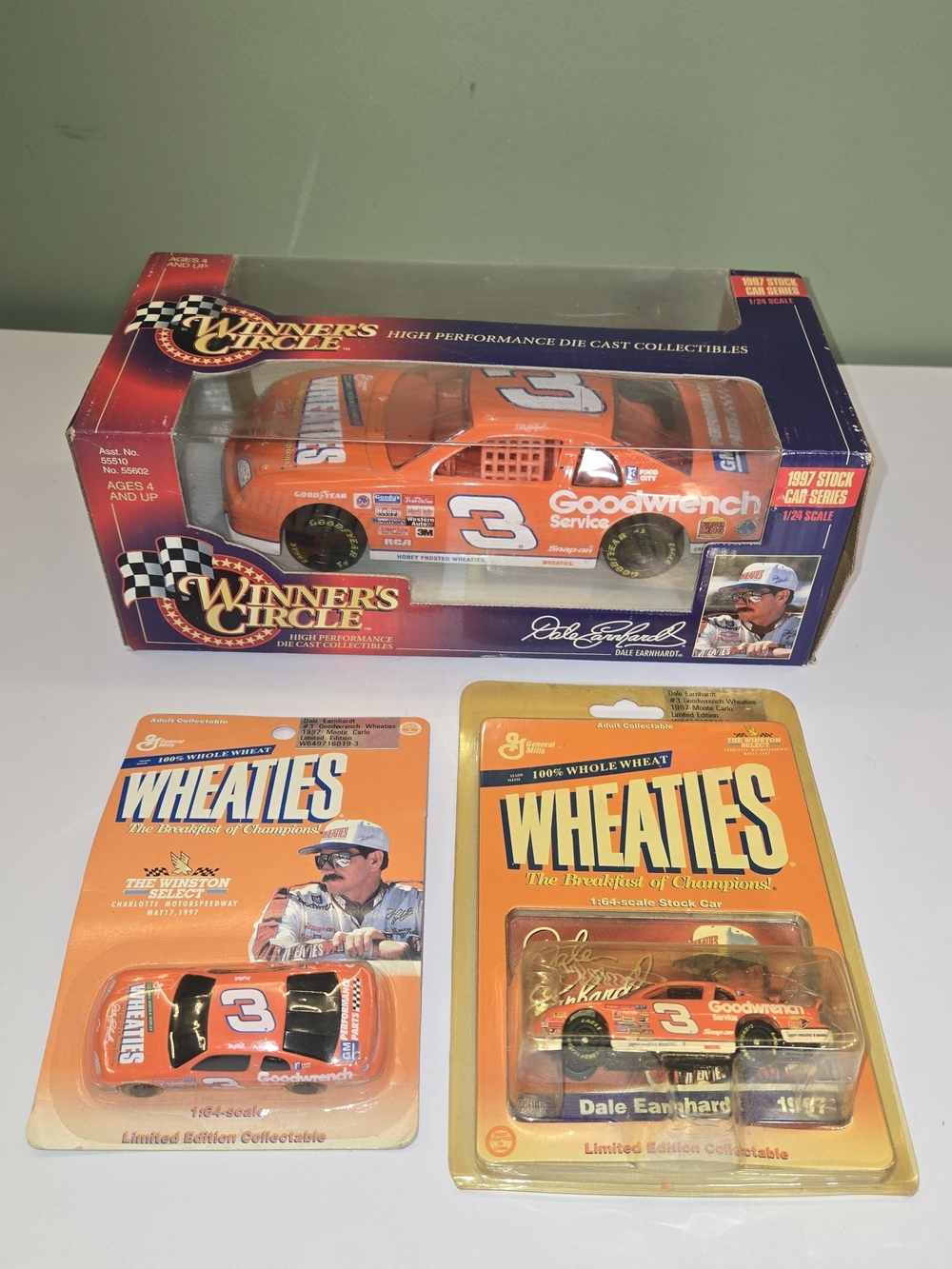 Vintage Dale Earnhardt #3 Winner's Circle Diecast Lot (3 Cars) Wheaties